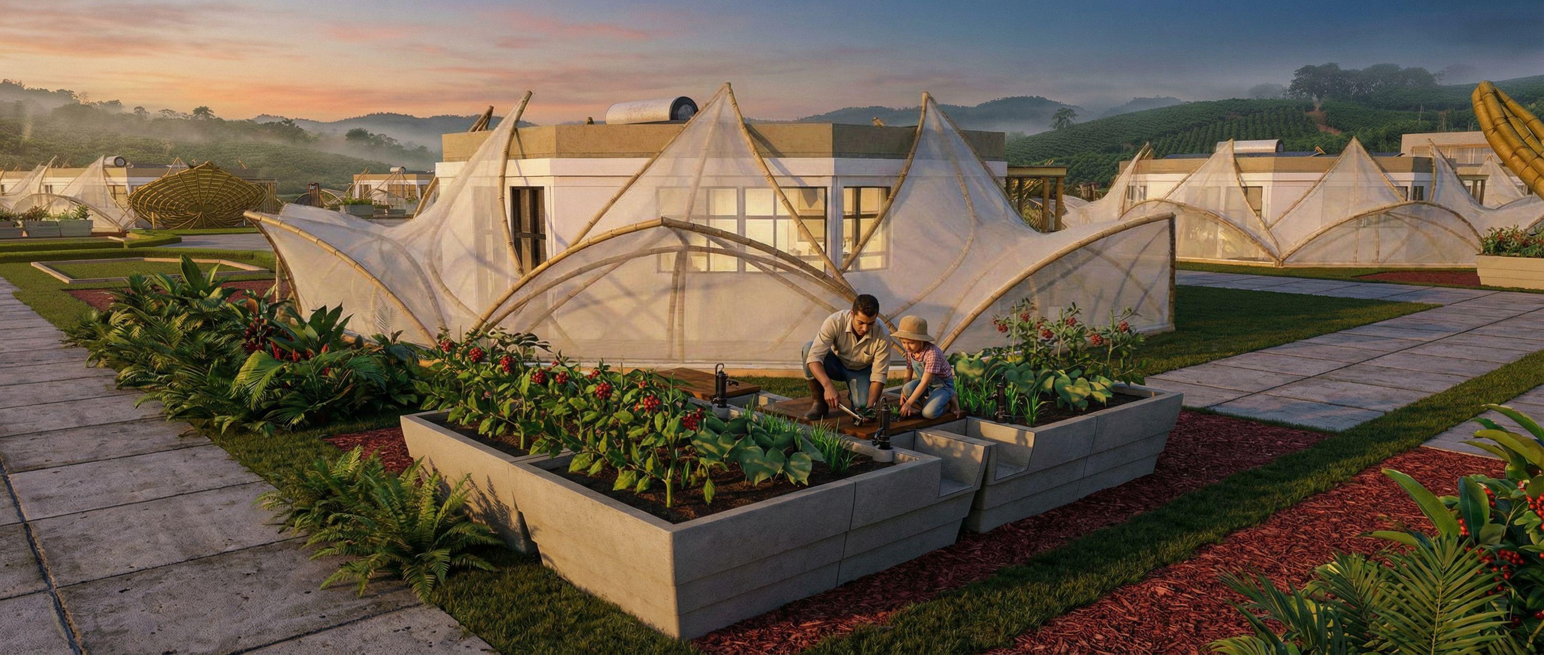 Cubierta bioclimática de Samadhi Lottus Corona - Elite24 Studio, firma de arquitectura en Bogotá