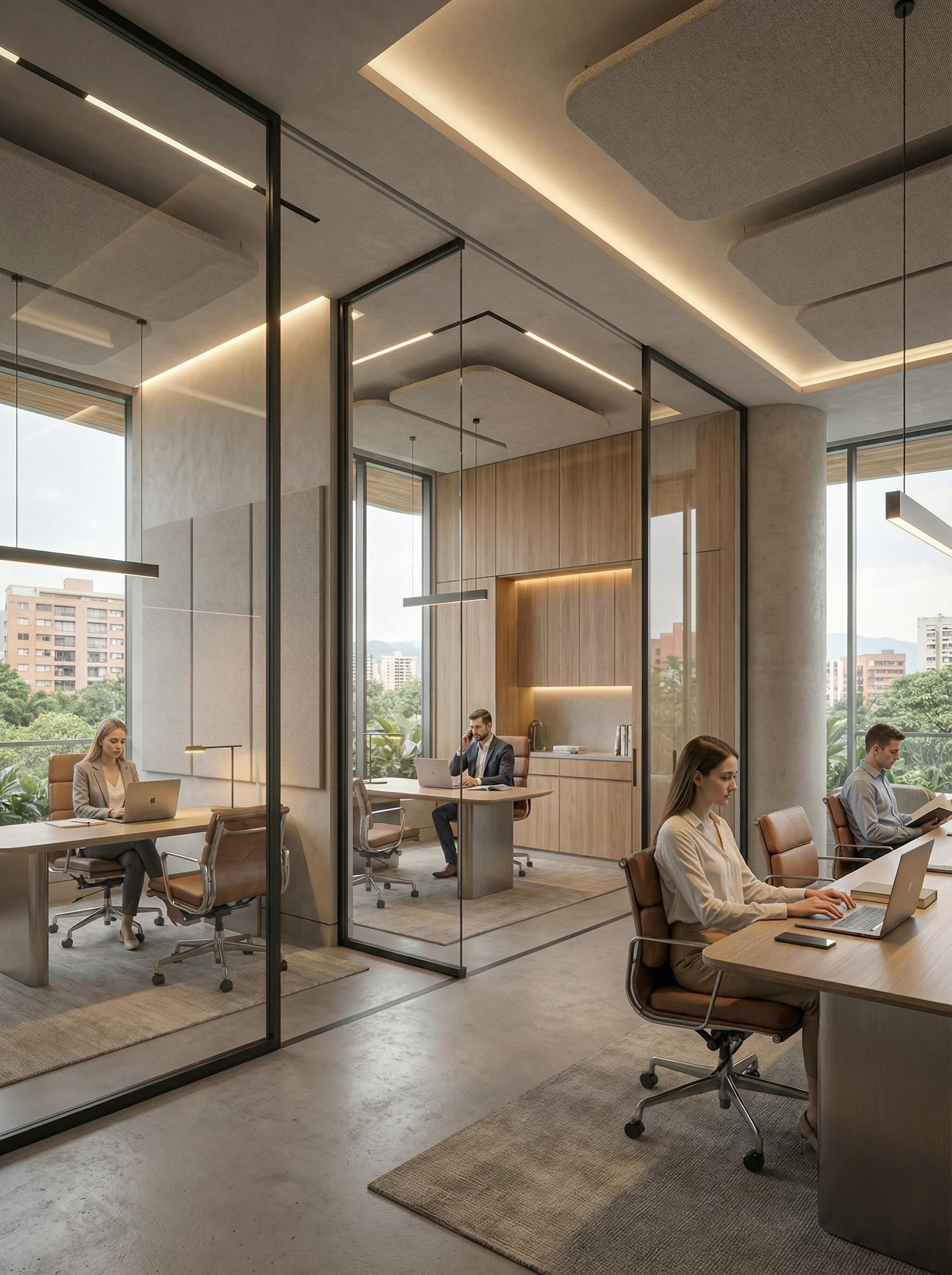 Vista de la fachada con certificación LEED y EDGE del proyecto NOVA GREEN 27 - Elite24 Studio, firma de arquitectura en Bogotá