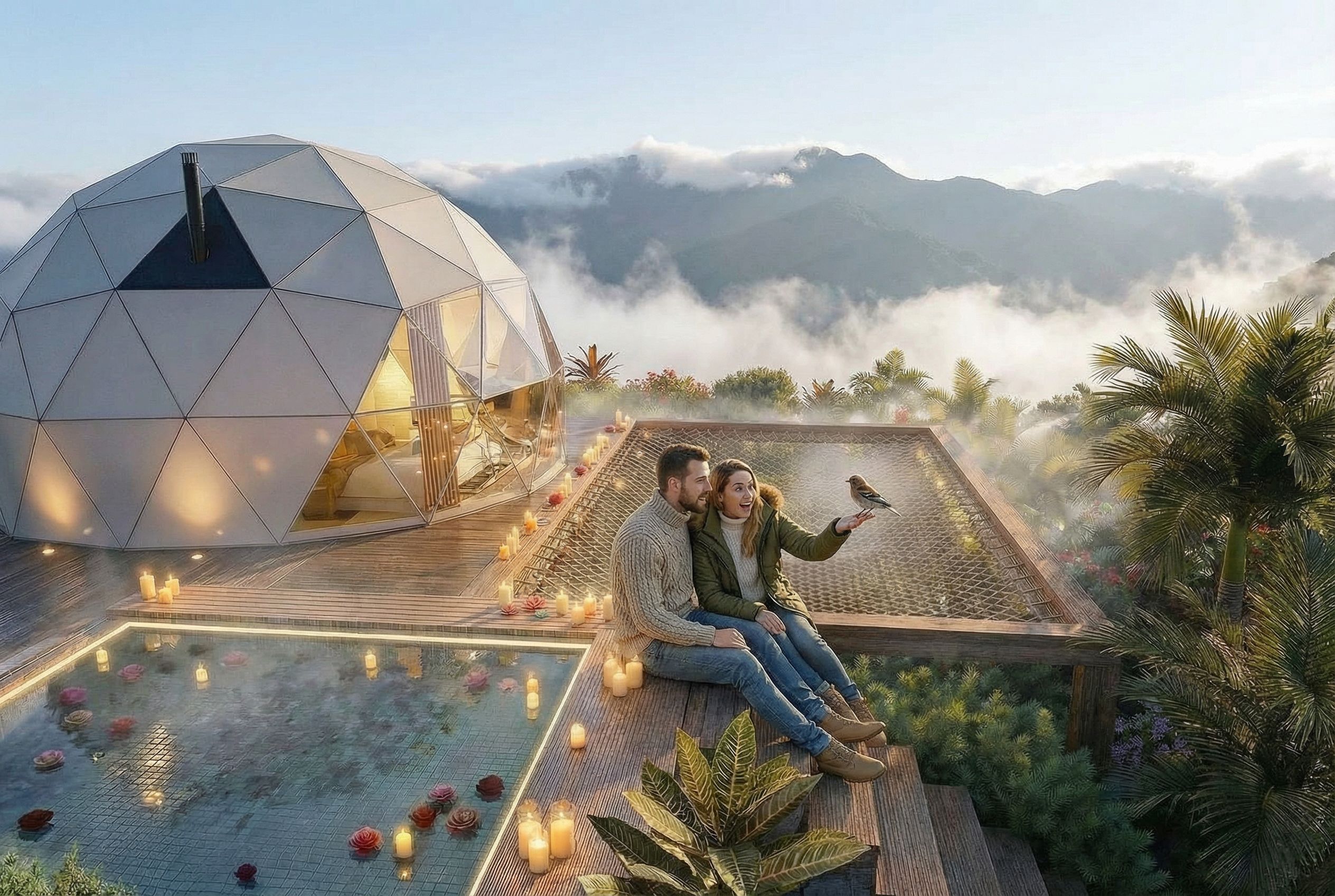 Glamping Sky en el Bosque de Niebla de Salento, Quindío - vista exterior - Elite24 Studio, firma de arquitectura en Bogotá