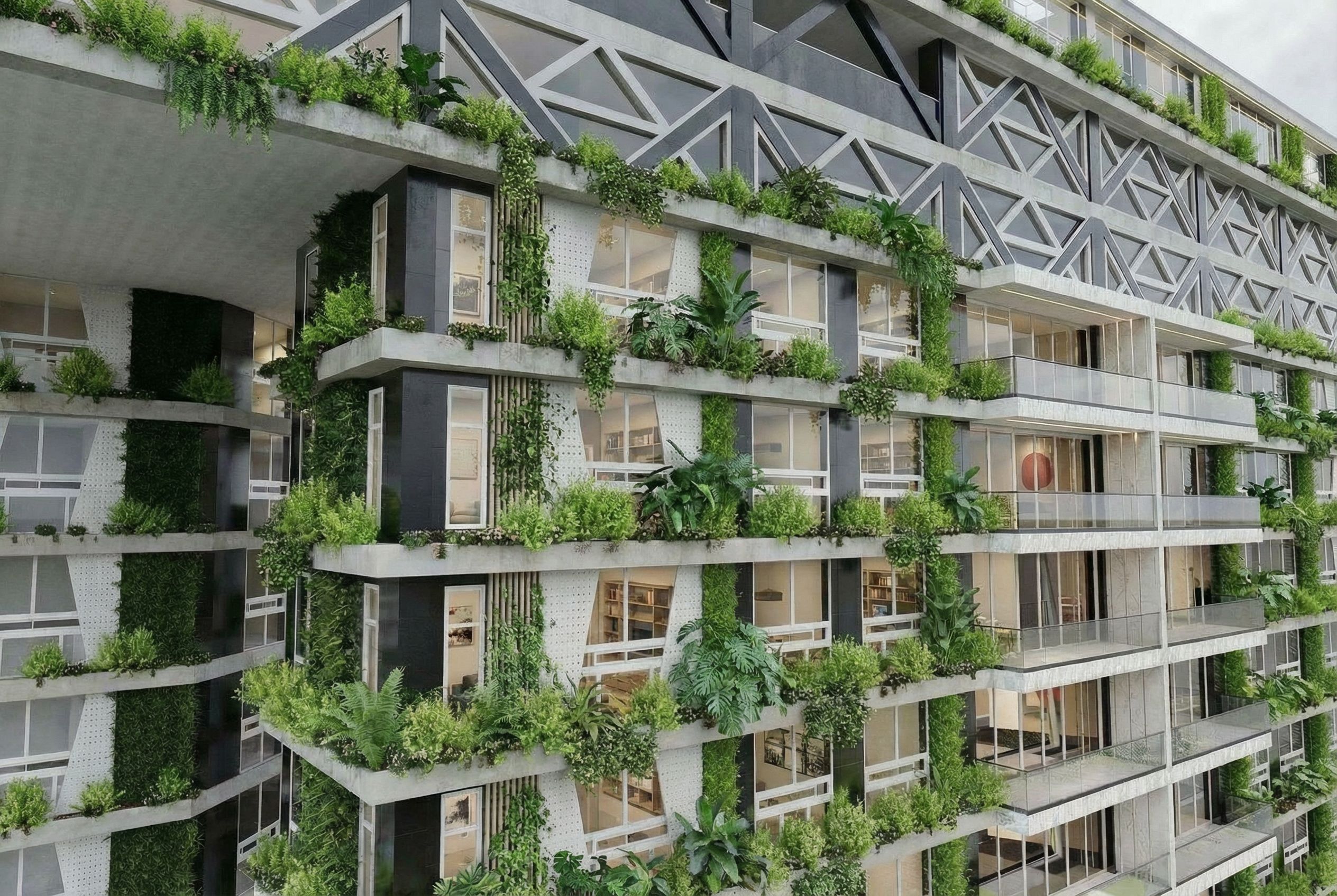 Vista final del hito urbano Elevens Garden en la zona exclusiva de Chicó, Bogotá - Elite24 Studio, firma de arquitectura en Bogotá