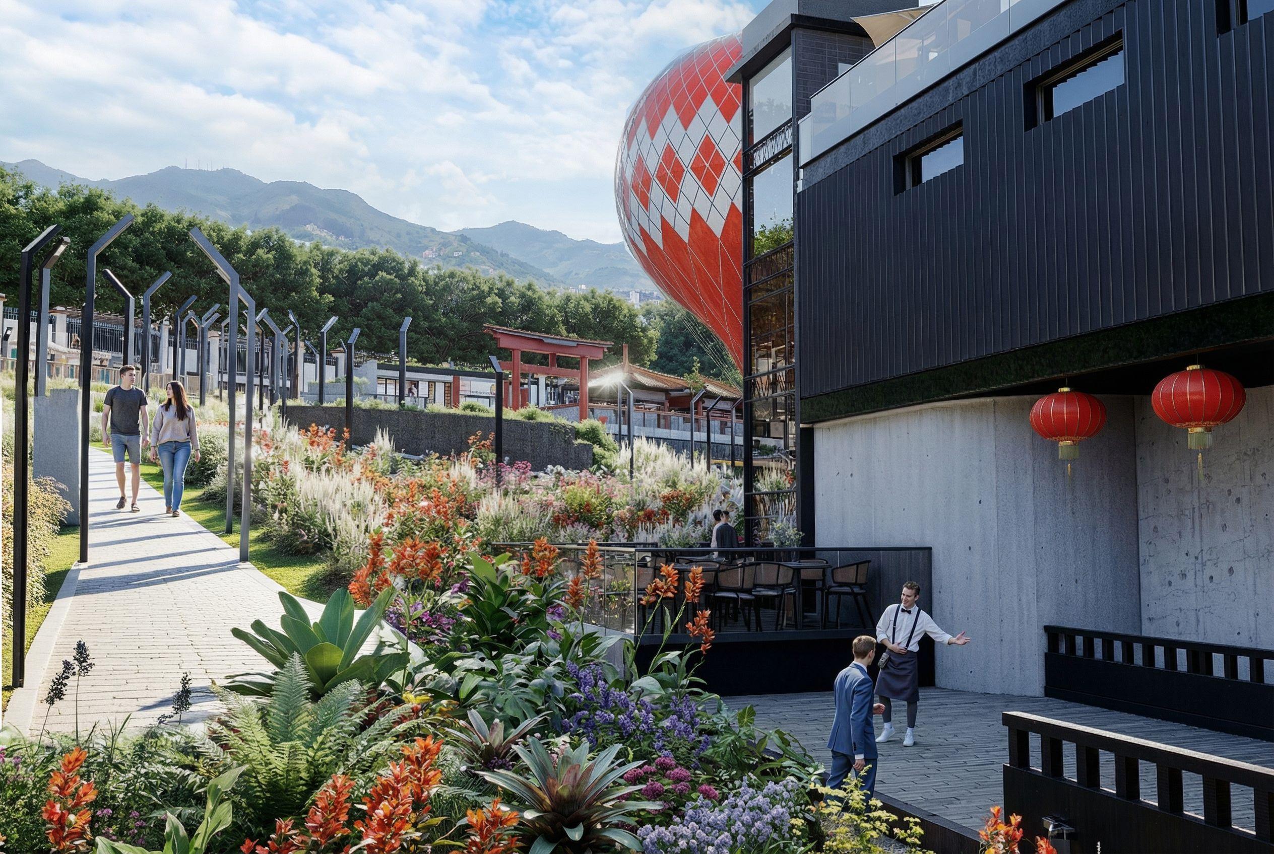 Zona VIP del restaurante Viva la Vida con vista al corredor de Las Palmas, Medellín - Elite24 Studio, firma de arquitectura en Bogotá