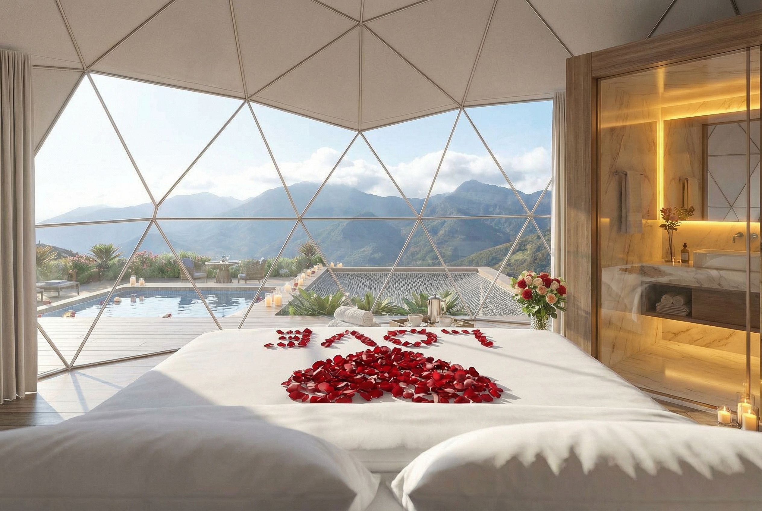 Malla suspendida tipo catamarán del Glamping Sky - Elite24 Studio, firma de arquitectura en Bogotá