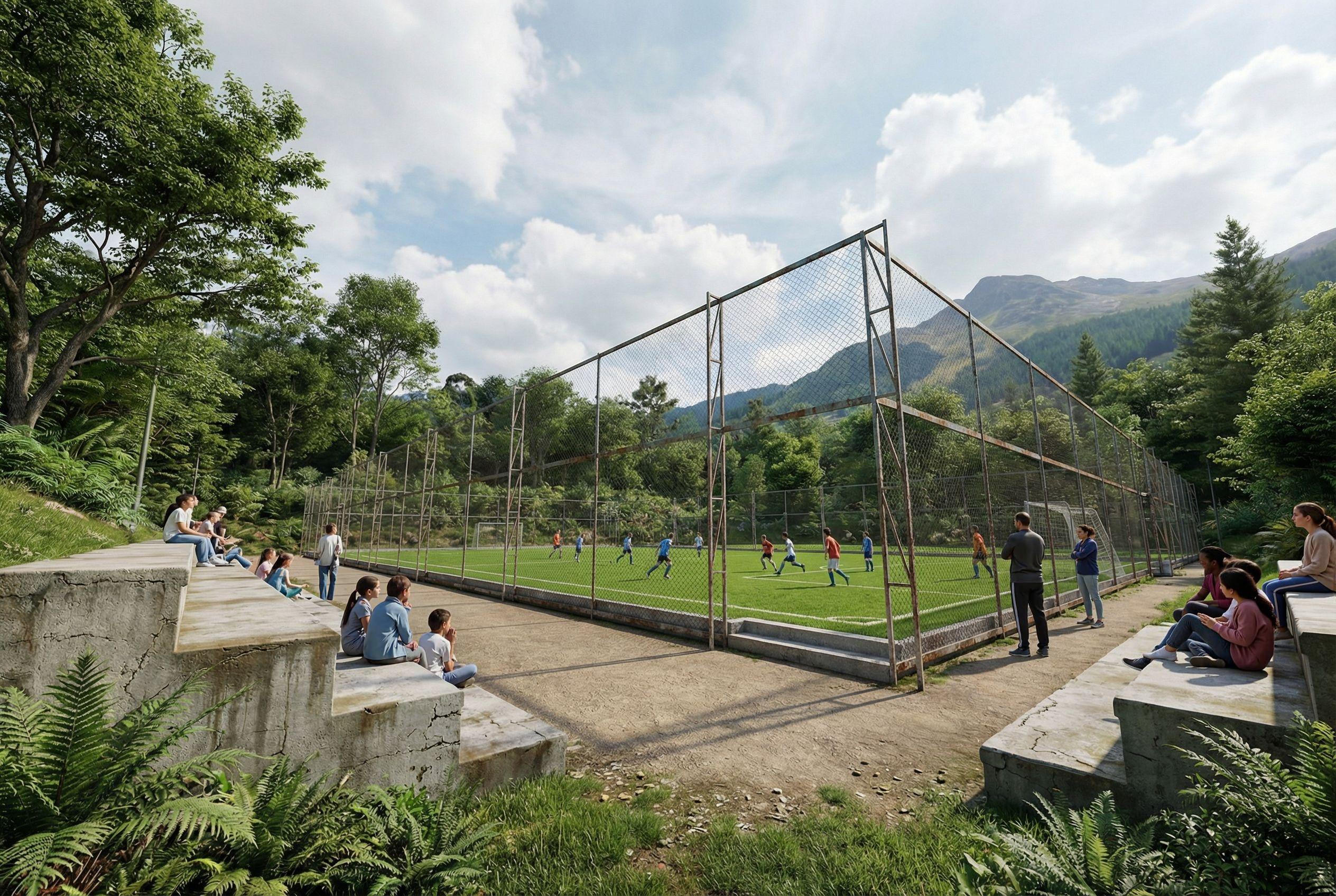 Área verde de permanencia y descanso en el Colegio La Aurora, Bogotá - Elite24 Studio, firma de arquitectura en Bogotá