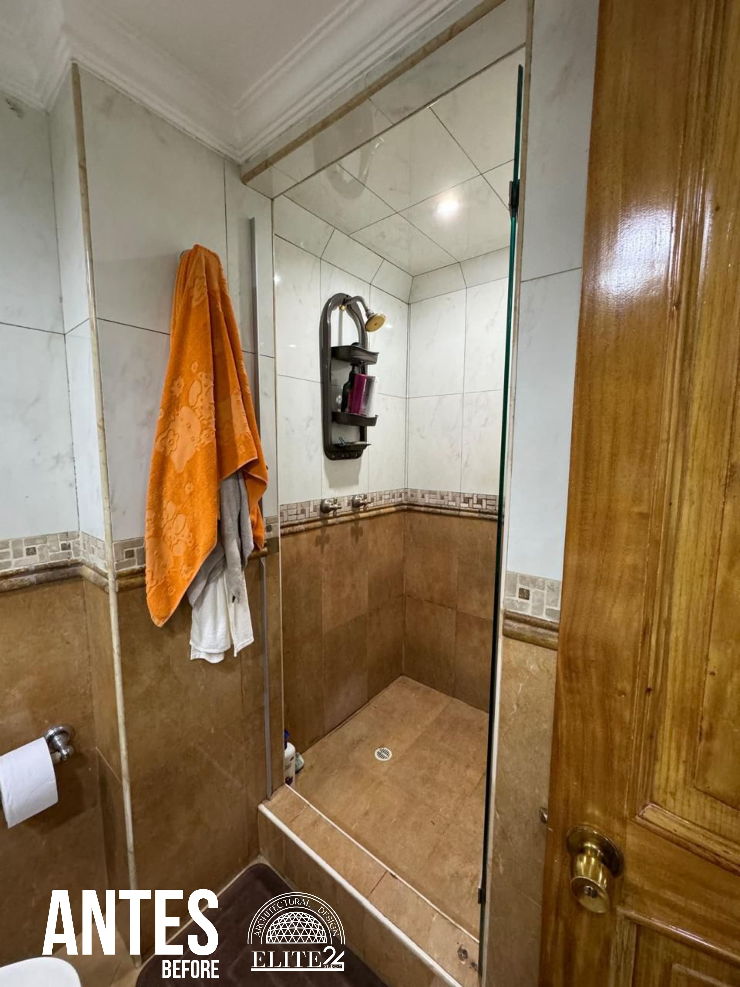 Encimera en cuarzo negro absoluto del Baño 702 - Elite24 Studio, estudio de diseño interior en Bogotá