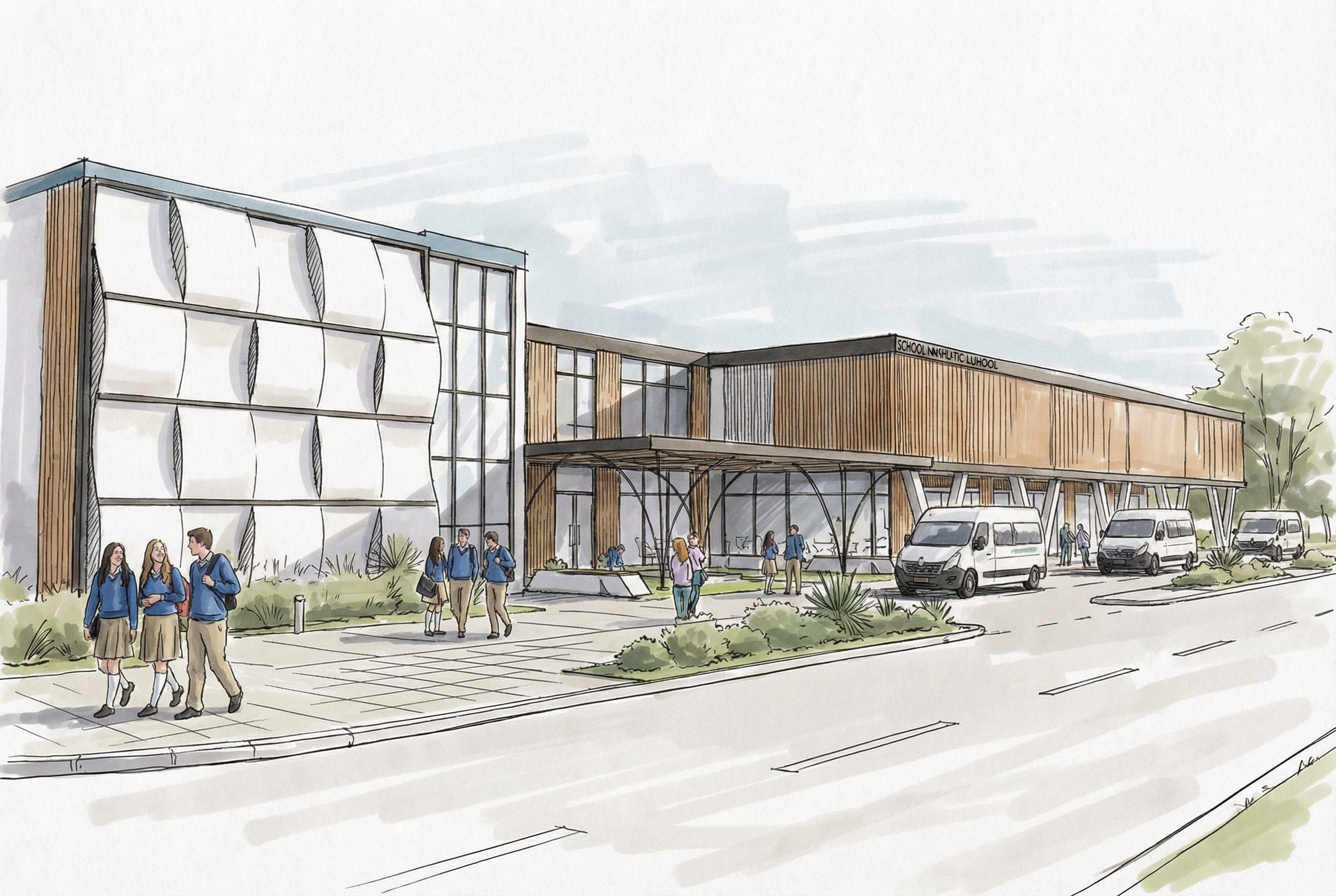 Esquema de sostenibilidad pasiva y activa del Colegio La Aurora - Elite24 Studio, firma de arquitectura en Bogotá