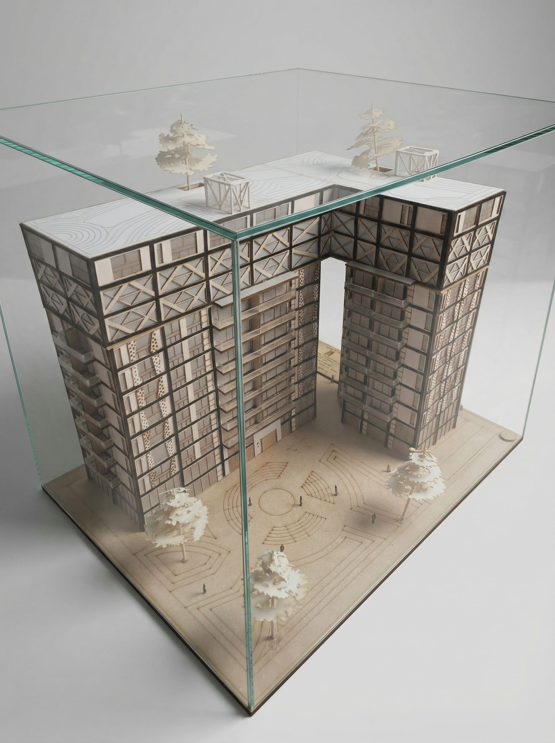 Maqueta de las torres gemelas del edificio Elevens Garden - Elite24 Studio, firma de arquitectura en Bogotá