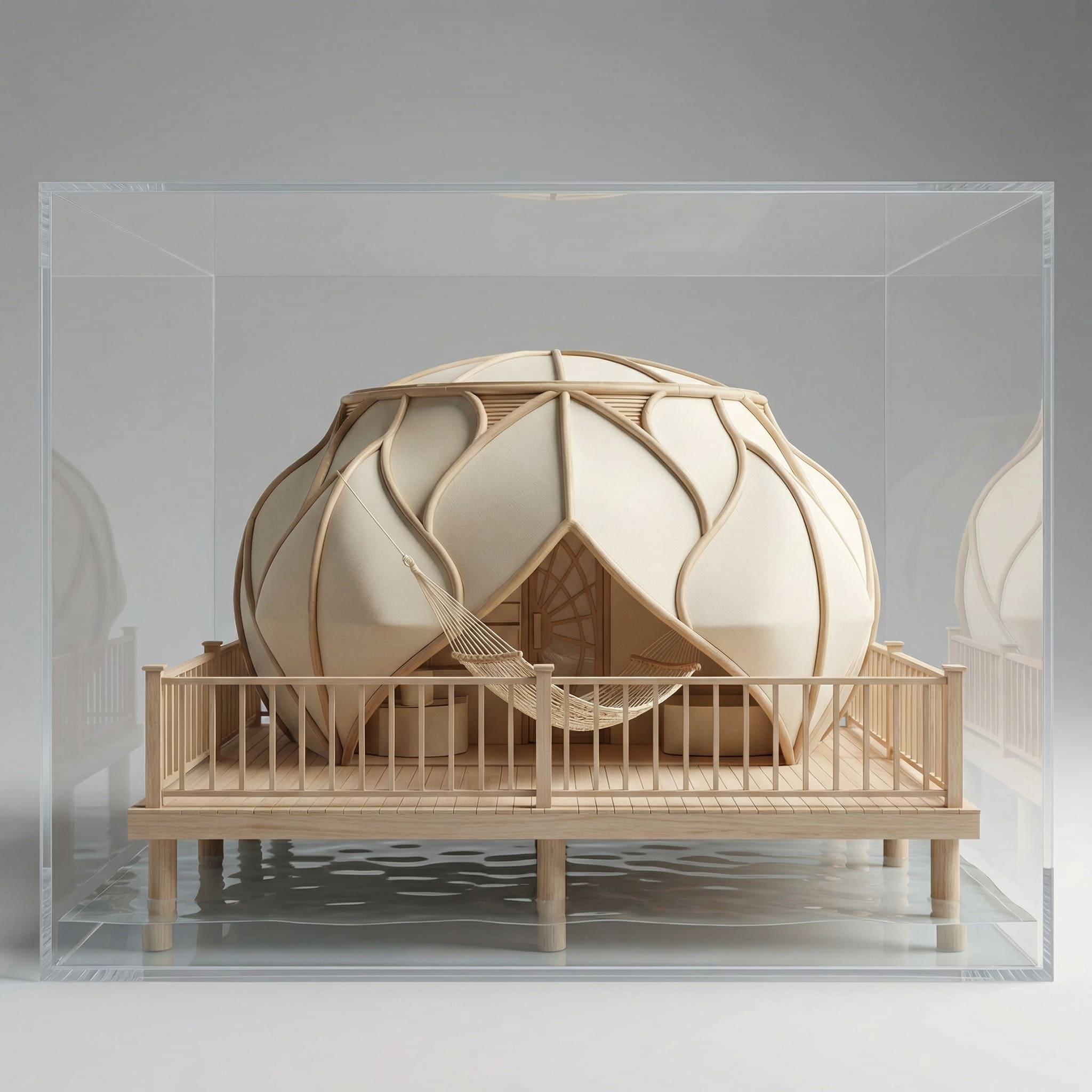 Maqueta de una suite de glamping del proyecto Caribbean Suites - Elite24 Studio, firma de arquitectura en Bogotá