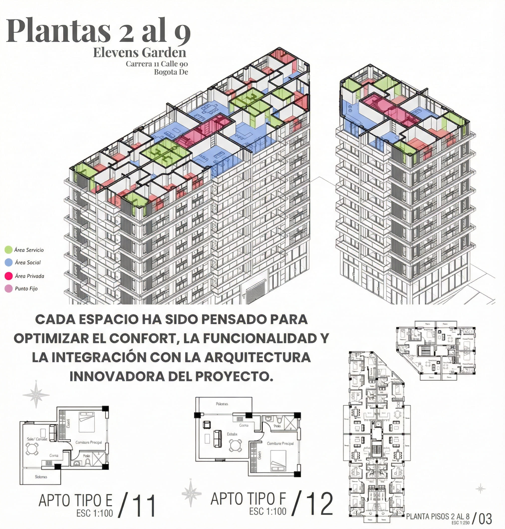 Boceto de fachada High-Tech con jardines verticales de Elevens Garden - Elite24 Studio, firma de arquitectura en Bogotá