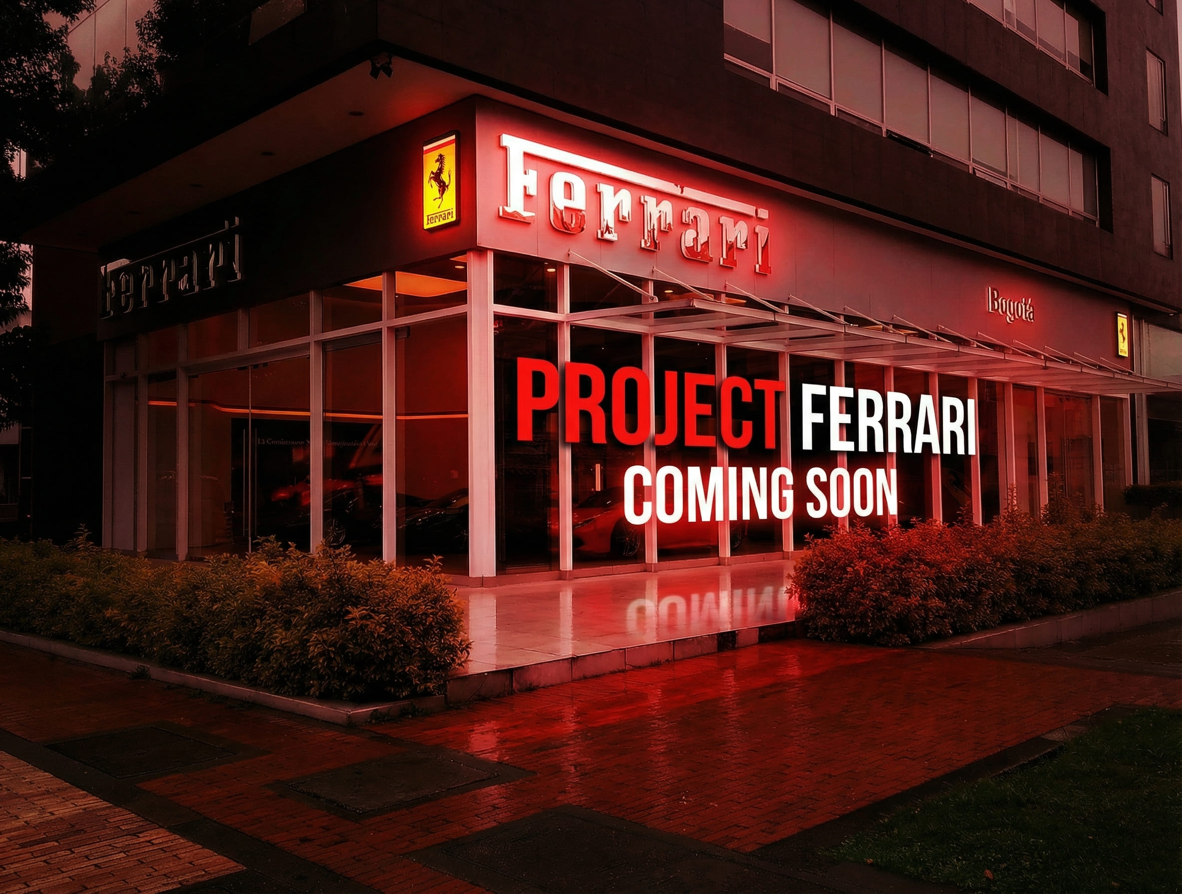 Proyecto Ferrari Bogotá próximamente, diseño de experiencias icónicas para marcas de alto nivel - Elite24 Studio, firma de arquitectura en Bogotá