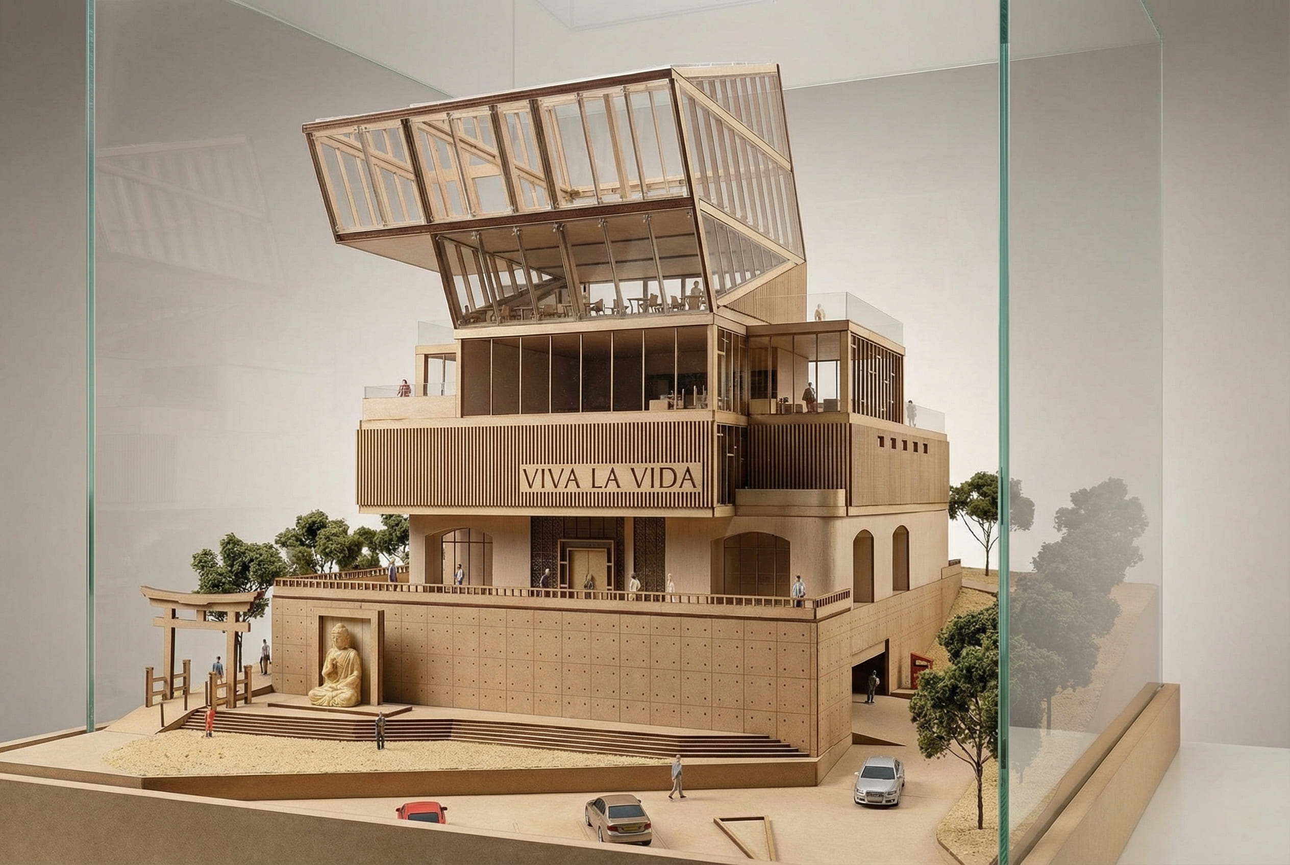 Maqueta arquitectónica del edificio mirador del proyecto Viva la Vida - Elite24 Studio, firma de arquitectura en Bogotá