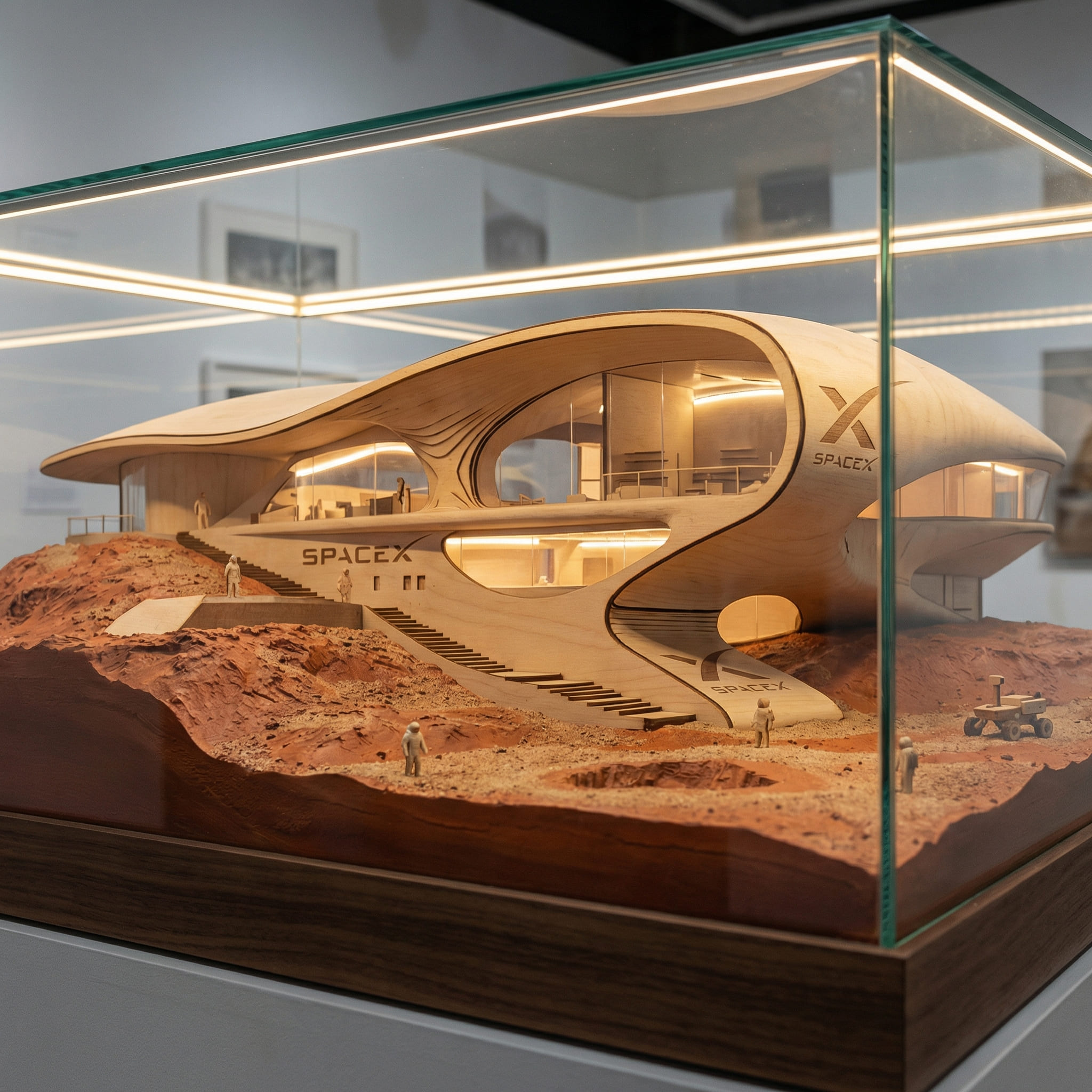Maqueta arquitectónica del Space X Mars Operations Hub - Elite24 Studio, firma de arquitectura en Bogotá