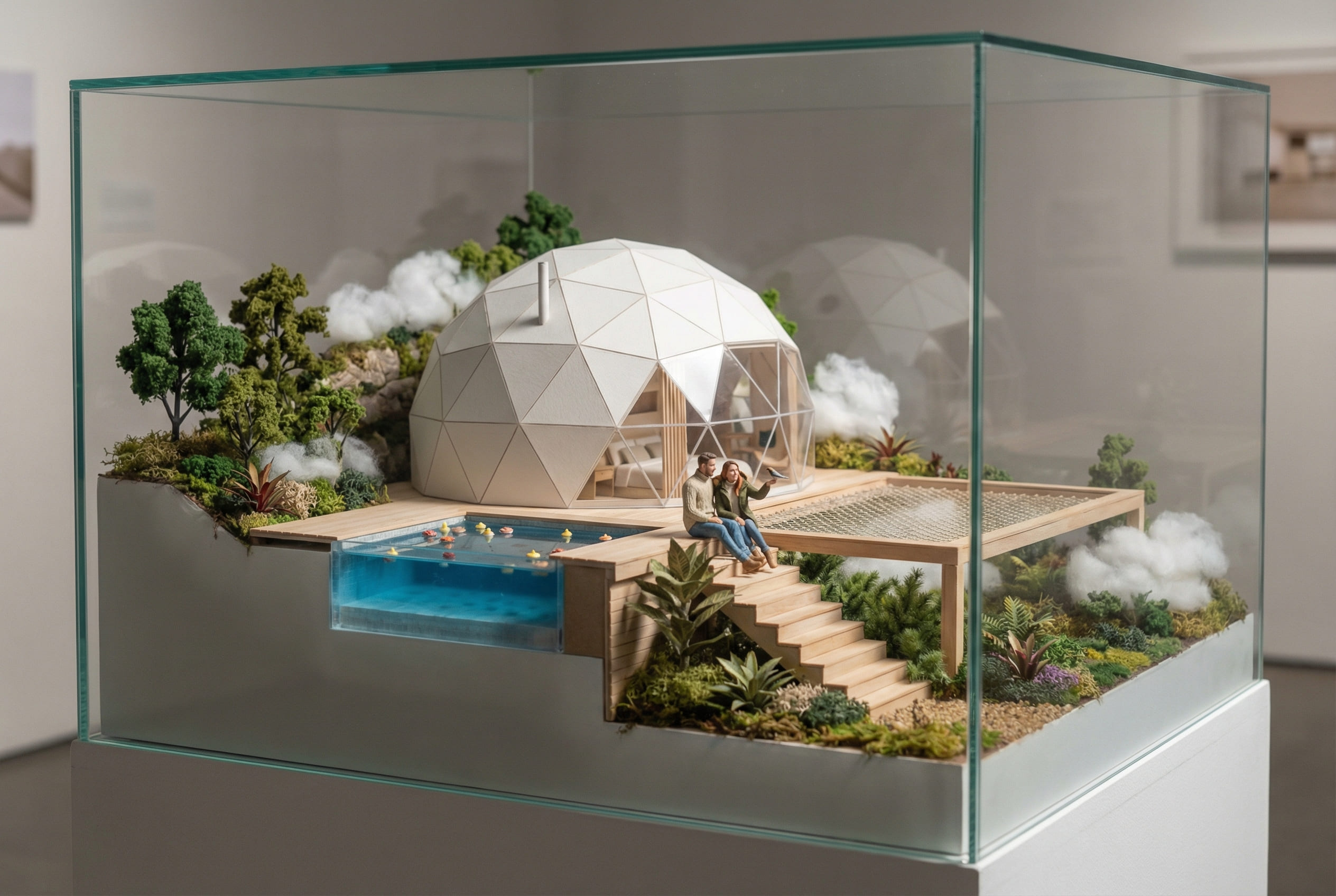 Maqueta del proyecto arquitectónico Glamping Sky - Elite24 Studio, firma de arquitectura en Bogotá