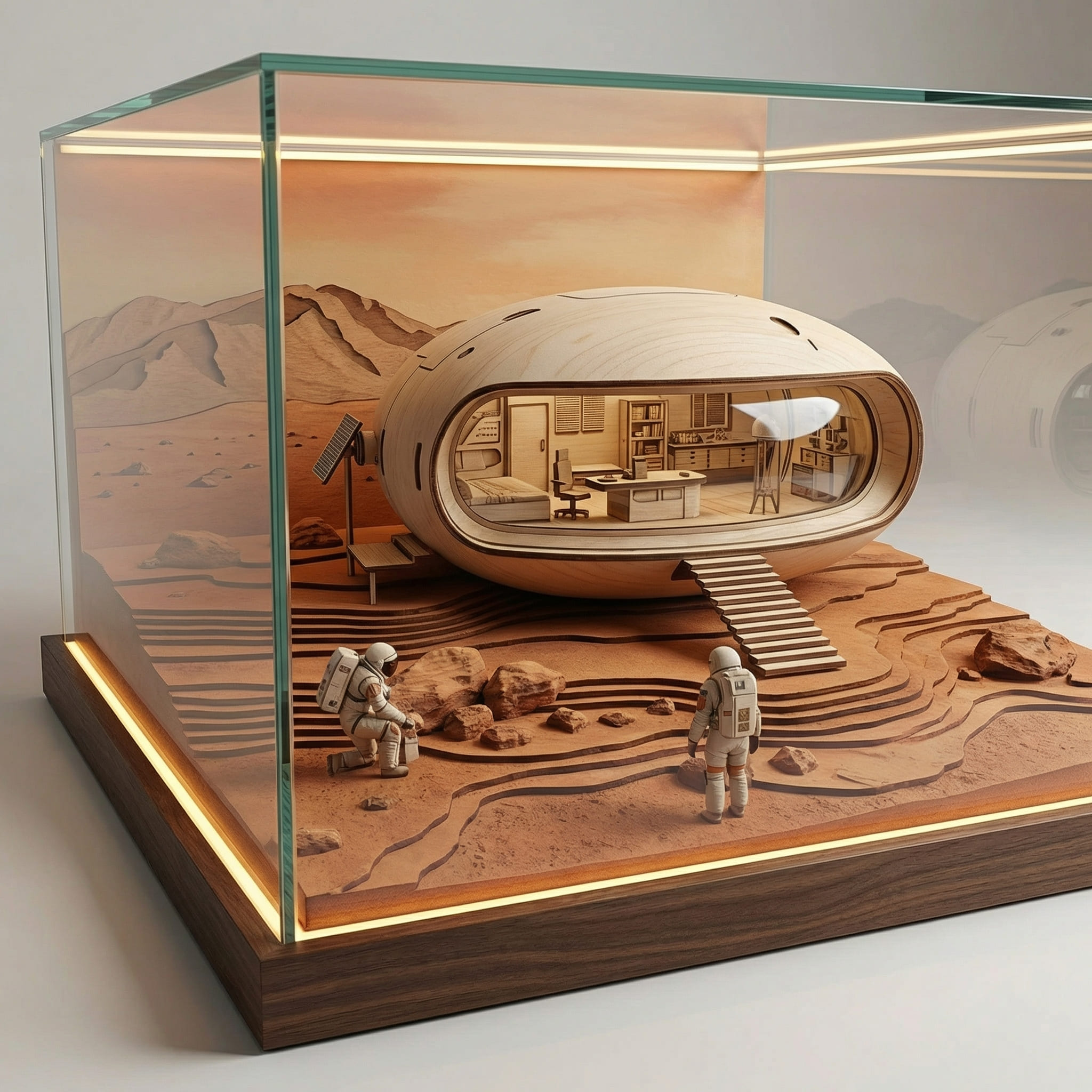 Maqueta del prototipo de vivienda humana para Marte, Space X Capsule 2030 - Elite24 Studio, firma de arquitectura en Bogotá